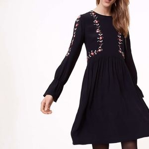 NWT! Ann Taylor Loft Floral Embroidered Dress 8/M